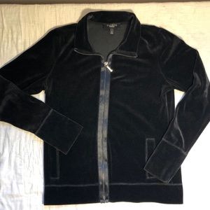 NWOT Talbots Black Velvet Track Jacket  sz Med